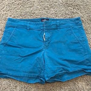 AE blue twill shorts